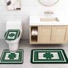 Classic Shamrock Clover Design St. Patrick's Day Non-Slip Shower Curtain Set with Rugs,Toilet Lid Cover Bath Mat and Shower Curtain with 12 Hooks,4Pcs Durable Washable Bathroom Shower Curtain Set view 4