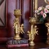 Gold Angel Candle Holders Set of 2 Romantic Candlesticks Handicraft Decoration, for Home Church Baptism Fireplace Bar Wedding Ornaments Housewarming Gift view 2