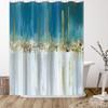 Americanflat 71x74 Modern Batik Shower Curtain - Water-Resistant Long Shower Curtain with Durable Metal Grommets and 12 Hooks - 100% Polyester - Teal Blue, Ivory, Gold and Greige view 3