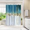 Americanflat 71x74 Modern Batik Shower Curtain - Water-Resistant Long Shower Curtain with Durable Metal Grommets and 12 Hooks - 100% Polyester - Teal Blue, Ivory, Gold and Greige view 4
