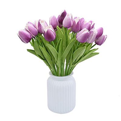 Artificial and Dried Flower 10/30pcs Tulip Artificial Flowers Real Touch Flowers Wedding Decor Simulation Bride Bouquets Pu Tulips for Home Party Vase Decor - ( Color: F14; Size: 30PCS )