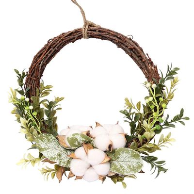 NUOBESTY Easter Hanging Eucalyptus Leaf Wreath Artificial Floral Garland for Door and Wall Decor Festive Home Ornament for Spring Celebrations
