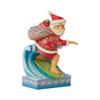 Enesco Jim Shore Heartwood Creek Santa Surfing Figurine view 3