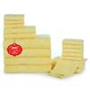 Ample Decor Bathroom Towel Set of 18-4 Hand Towel, 4 Bath Towel, 10 Wash Cloths - Oeko Tex Certified 600 GSM 100% Cotton - High Absorbency Quick Drying, Ideal for Gifting - Yellow view 1