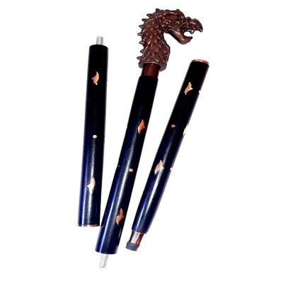 Brown Antique Handmade Dragon Walking Cane Dragon Head Handle Wooden Walking Wood, Aluminum Stick Walking Cane