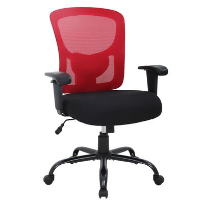 Big and Tall Office Chair 400lbs Desk Chair Mesh Computer Chair with Lumbar Support Wide Seat Adjust Arms Rolling Swivel High Back Task Executive Ergonomic Chair,Red