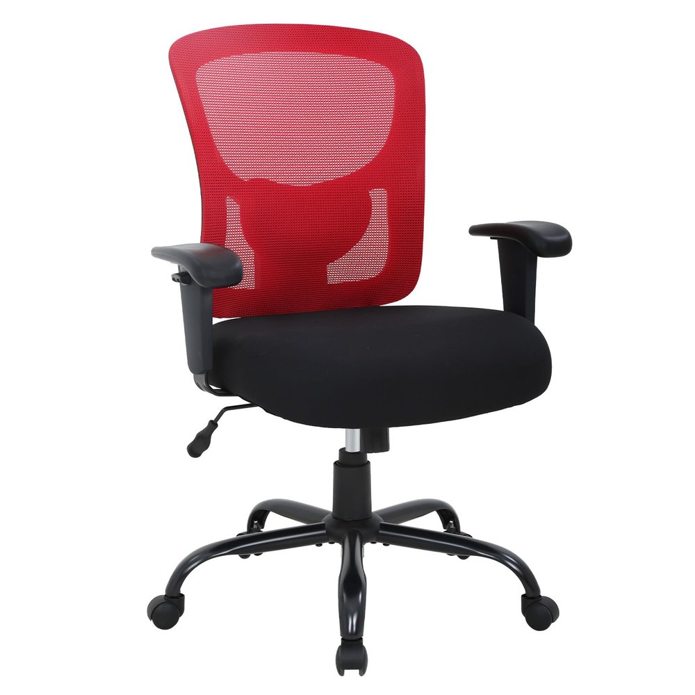 Big and Tall Office Chair 400lbs Desk Chair Mesh Computer Chair with Lumbar Support Wide Seat Adjust Arms Rolling Swivel High Back Task Executive Ergonomic Chair,Red