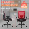 Big and Tall Office Chair 400lbs Desk Chair Mesh Computer Chair with Lumbar Support Wide Seat Adjust Arms Rolling Swivel High Back Task Executive Ergonomic Chair,Red view 3