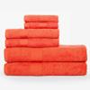 Ample Decor 100% Cotton Luxury 6 Piece Towels Set, 2 Bath Towels, 2 Hand Towels, 2 Wash Cloths for Bathroom - Orange Towel Sets view 1