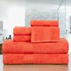 Ample Decor 100% Cotton Luxury 6 Piece Towels Set, 2 Bath Towels, 2 Hand Towels, 2 Wash Cloths for Bathroom - Orange Towel Sets view 2