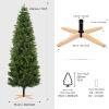 Tree Nest Artificial Christmas Tree Holiday Decoration with Wooden Stand, Green, 7.5 ft view 3