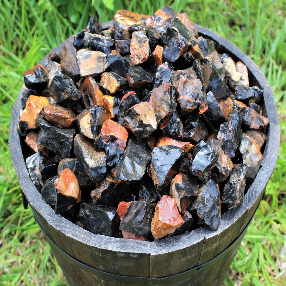 unbrend 1/2 lb Lot Bulk Natural Rough Black Onyx Rock Stone (Crystal Healing Raw) 8 oz