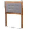 Baxton Studio Sarine Mid-Century Modern Dark Grey Fabric Upholstered and Walnut Brown Finished Wood Twin Size Headboard view 3
