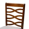 Baxton Studio Lanier Dining Chair Set - Grey Fabric Upholstered, Walnut Brown Finished Wood view 4