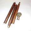 Ganga Nautical Golden & Brown Skull Solid Brass Handle Simple Wooden Walking Stick Cane with Brass Handle view 2