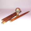 Ganga Nautical Golden & Brown Skull Solid Brass Handle Simple Wooden Walking Stick Cane with Brass Handle view 3