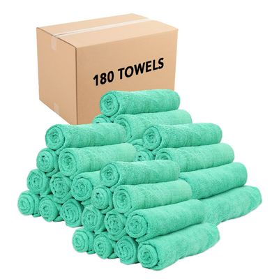 Arkwright Microfiber Gym Towel - Bulk Case of 180 - Super Soft, Quick Dry Workout Sweat Towels, 300 GSM Lightweight & Absorbent for Sports, Working Out, Yoga, and Spa, 16 x 27 in, Green