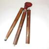 Ganga Nautical Red & Brown New Condition Black Walking Handmade Walking Cane Stick with Antique Plastic and Wooden Skull Head Handle view 1