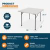 OEF Furnishings OEFBT3636 Utility Series Heavy-Duty Premium Commercial-Grade Indoor/Outdoor Folding Table (36 x 36 in, Square, Speckled Gray Top / Gray Frame) view 3