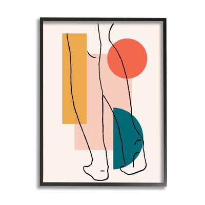 Stupell Industries Figure Line Drawing Bold Geometric Pop Shapes