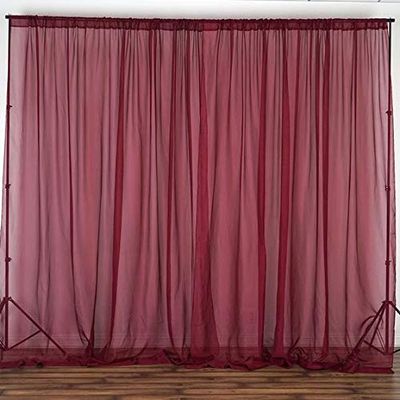 Zen Creative Designs Sheer Light Weight Window Tinting Chiffon Curtain Panel 58" Wide Window Treatment/Home Decor (Burgundy, 72" Tall)
