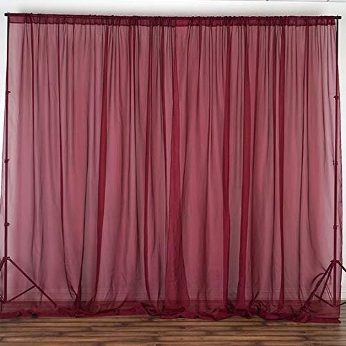 Zen Creative Designs Sheer Light Weight Window Tinting Chiffon Curtain Panel 58" Wide Window Treatment/Home Decor (Burgundy, 72" Tall)