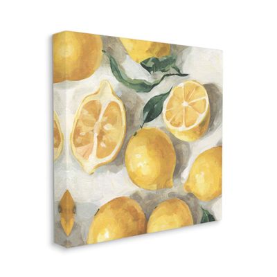 Stupell Industries Citrus Fruits Sliced Lemon Pile Over White