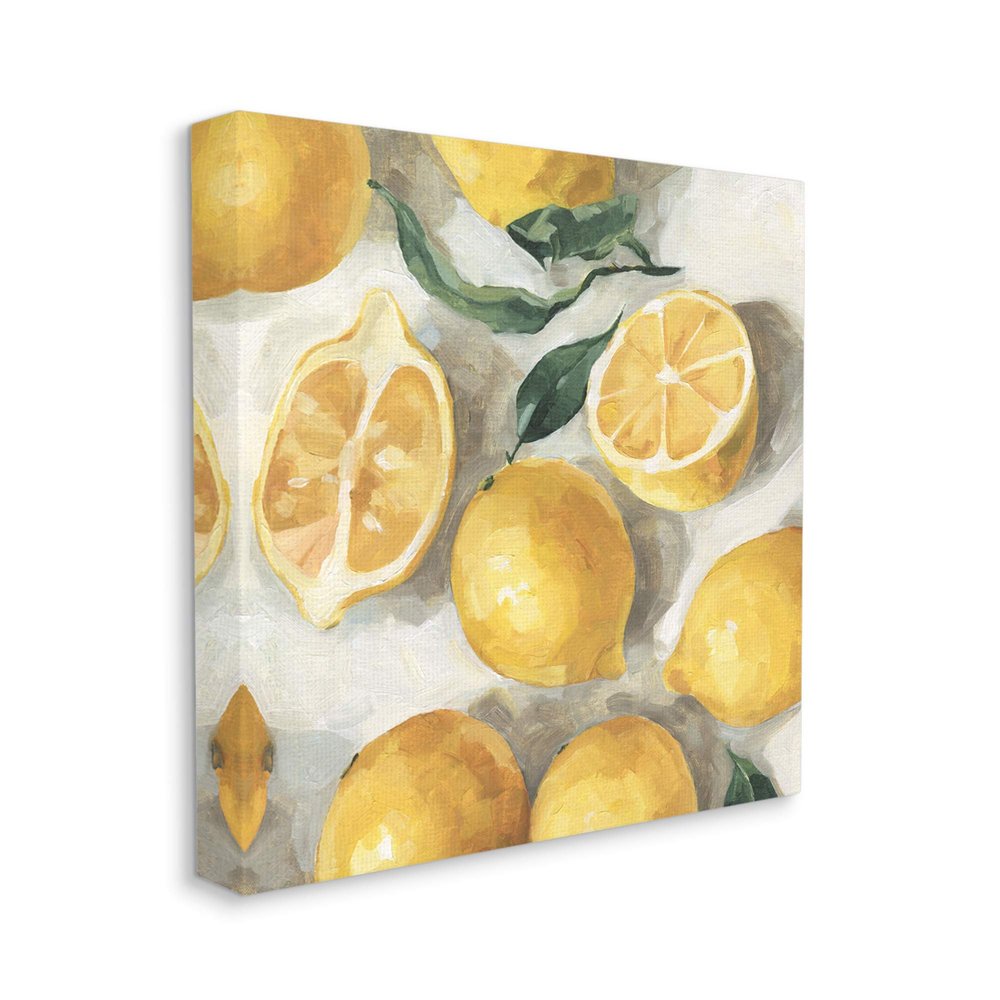 Stupell Industries Citrus Fruits Sliced Lemon Pile Over White