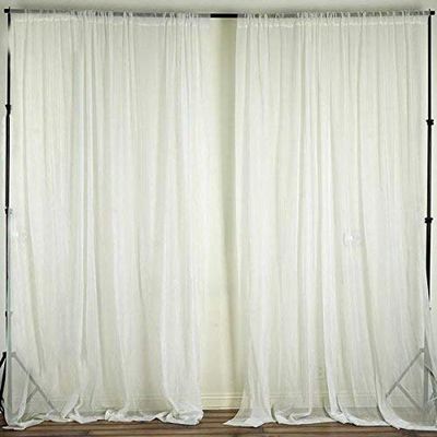 Zen Creative Designs Sheer Light Weight Window Tinting Chiffon Curtain Panel 58" Wide Window Treatment/Home Decor (Ivory, 72" Tall)