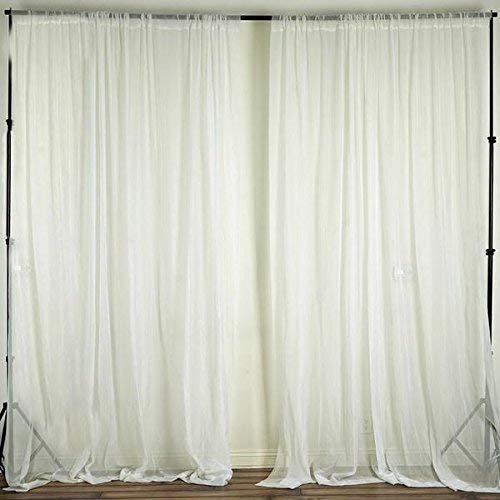 Zen Creative Designs Sheer Light Weight Window Tinting Chiffon Curtain Panel 58" Wide Window Treatment/Home Decor (Ivory, 72" Tall)