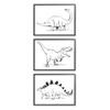 Stupell Industries Dinosaurs Marching Line Drawing Minimal Black White view 1