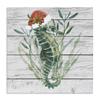 Stupell Industries Nautical Christmas Ocean Sea Horse Santa Hat, Designed by Jennifer Paxton Parker Canvas Wall Art, 30 x 30, Off-White view 1