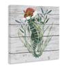 Stupell Industries Nautical Christmas Ocean Sea Horse Santa Hat, Designed by Jennifer Paxton Parker Canvas Wall Art, 30 x 30, Off-White view 3