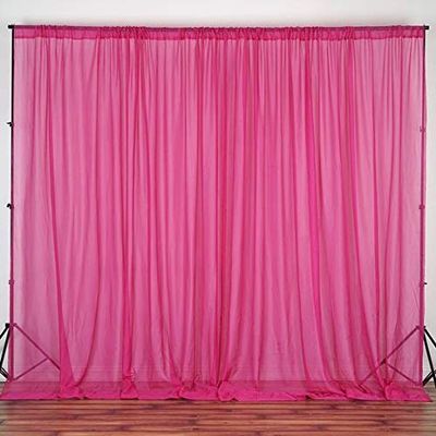 Zen Creative Designs Sheer Light Weight Window Tinting Chiffon Curtain Panel 58" Wide Window Treatment/Home Decor (Fuchsia, 72" Tall)
