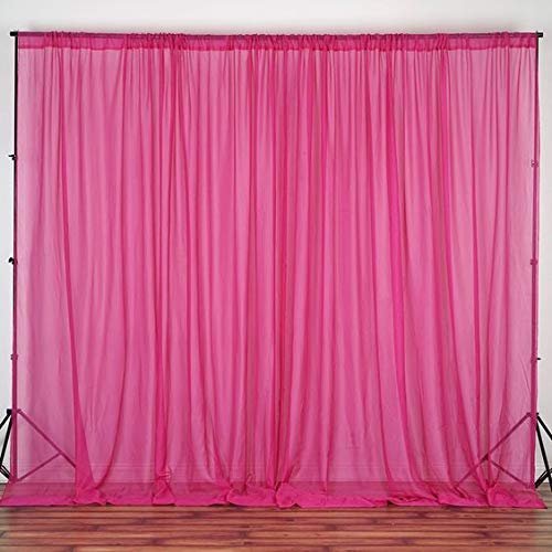 Zen Creative Designs Sheer Light Weight Window Tinting Chiffon Curtain Panel 58" Wide Window Treatment/Home Decor (Fuchsia, 72" Tall)