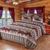 Wowser Horse Themed 3 Piece Queen Size Quilt Bedding Set, Includes 1 Blanket and 2 Pillow Shams, Southwestern Dcor view 2