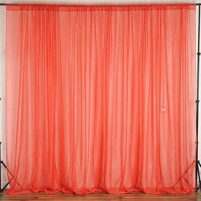Zen Creative Designs Sheer Light Weight Window Tinting Chiffon Curtain Panel 58" Wide Window Treatment/Home Decor (Coral, 72" Tall)