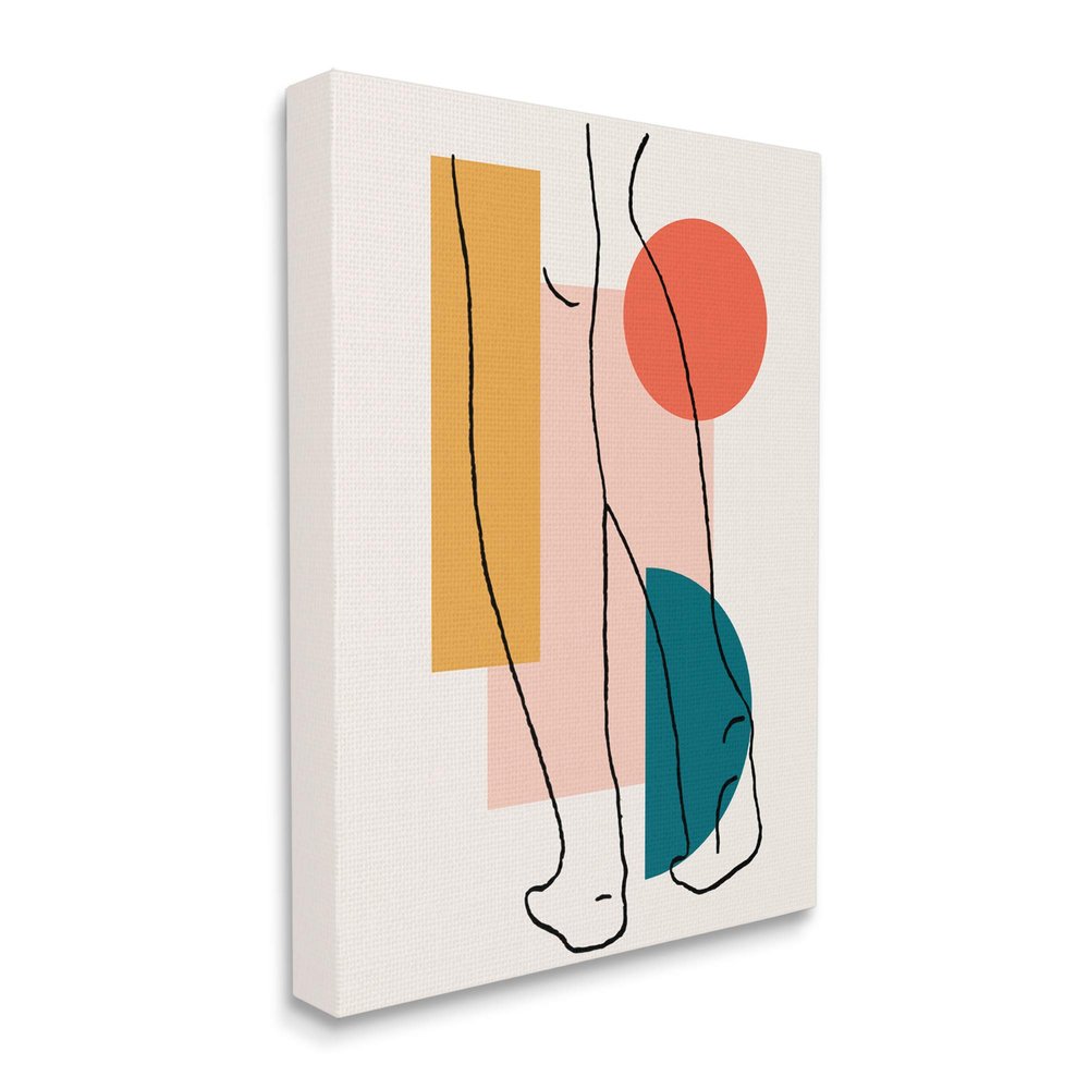 Stupell Industries Figure Line Drawing Bold Geometric Pop Shapes