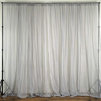 Zen Creative Designs Sheer Light Weight Window Tinting Chiffon Curtain Panel 58" Wide Window Treatment/Home Decor (Silver, 72" Tall)