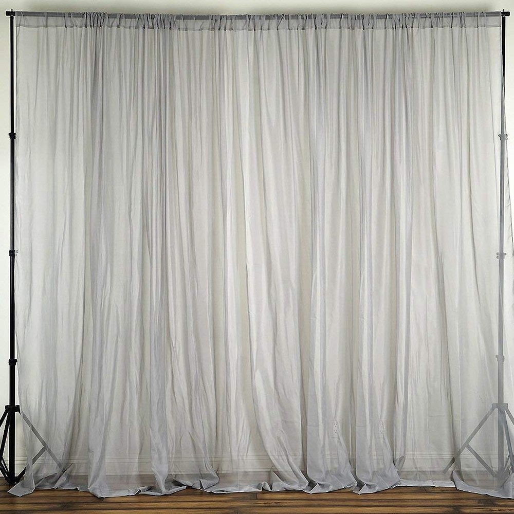 Zen Creative Designs Sheer Light Weight Window Tinting Chiffon Curtain Panel 58" Wide Window Treatment/Home Decor (Silver, 72" Tall)