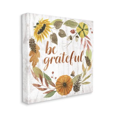 Stupell Industries Be Thankful Whimsical Text Autumn Foliage