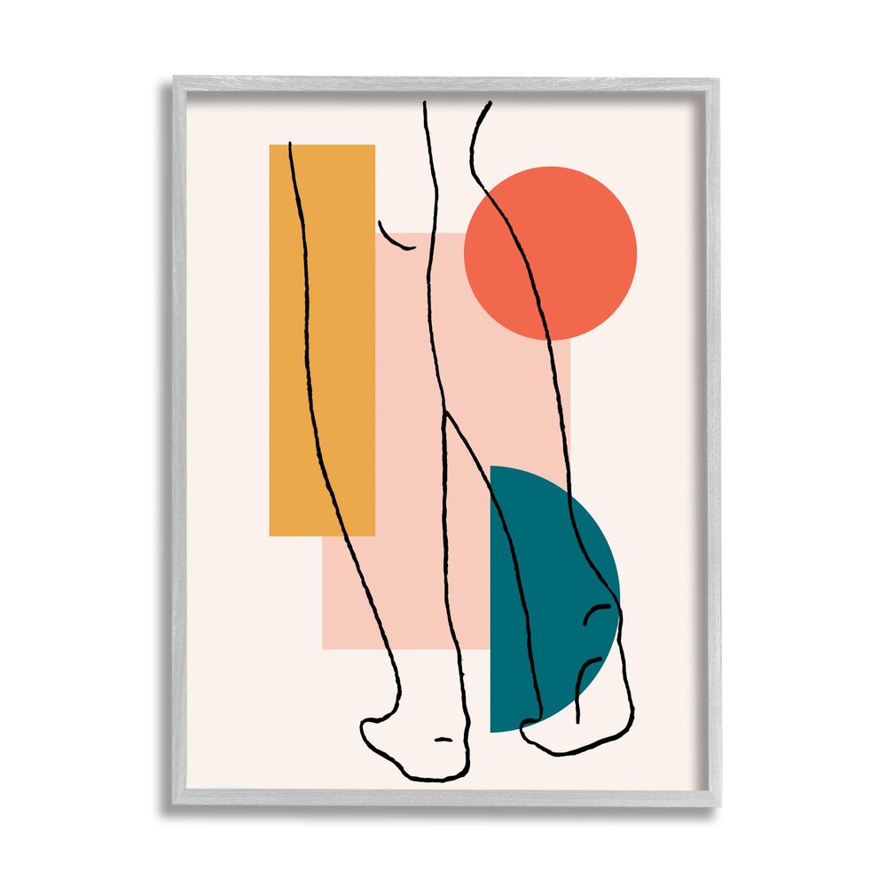 Stupell Industries Figure Line Drawing Bold Geometric Pop Shapes