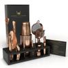 Highball & Chaser Bartender Kit with Black Bamboo Stand Beautiful Cocktail Shaker Set and Bar Tools Stainless Steel Boston Shaker Bartender Kit with Stand (Antique Copper) view 1