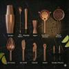 Highball & Chaser Bartender Kit with Black Bamboo Stand Beautiful Cocktail Shaker Set and Bar Tools Stainless Steel Boston Shaker Bartender Kit with Stand (Antique Copper) view 3