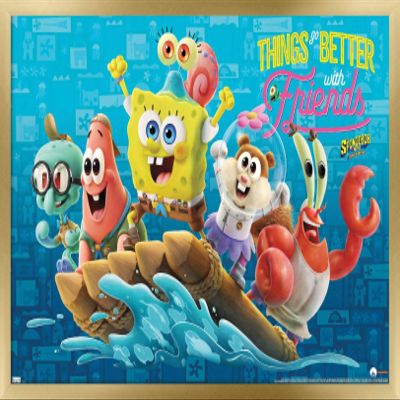 Trends International The SpongeBob Movie: Sponge On The Run - Friends Wall Poster, 14.725" x 22.375", Gold Framed Version