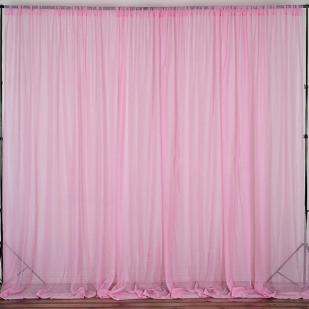 Zen Creative Designs Sheer Light Weight Window Tinting Chiffon Curtain Panel 58" Wide Window Treatment/Home Decor (Pink, 72" Tall)