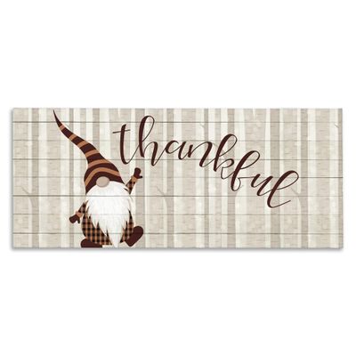 Stupell Industries Thankful Harvest Forest Gnome Elf-Like Creature, Designed by Kim Allen Canvas Wall Art, 20 x 48, Red