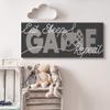 Stupell Industries Eat Sleep Game Repeat Phrase Minimal Grey Controller, Designed by Daphne Polselli Canvas Wall Art, 17 x 40 view 2