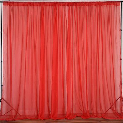 Zen Creative Designs Sheer Light Weight Window Tinting Chiffon Curtain Panel 58" Wide Window Treatment/Home Decor (Red, 72" Tall)