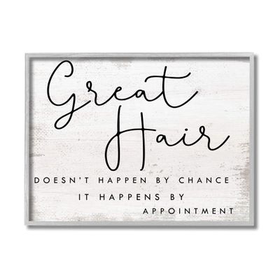 Stupell Industries Great Hair by Appointment Sign Distressed Beauty Salon